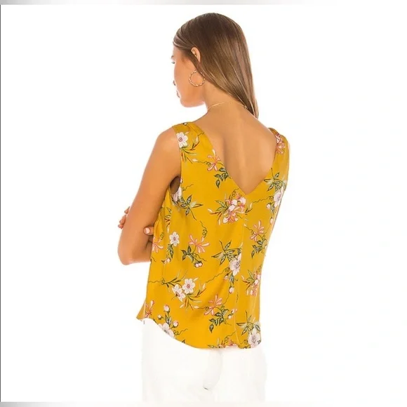 Rebecca Taylor Lita flair v neck silk tank sleeveless top in Marigold size M - Picture 2 of 8
